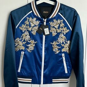 Maje Blue Embroidered Women's Jacket